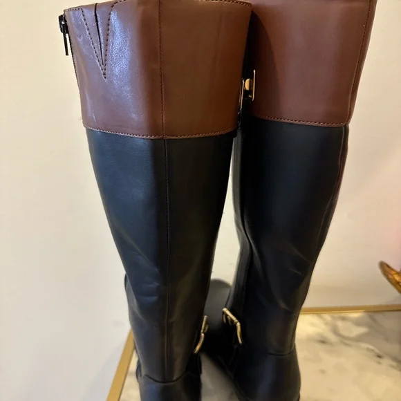 NEW Karen Scott Black and Brown Women's Riding Boots - Picture 2 of 6